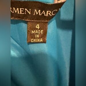 Carmen Marc Valvo Blue Midi Dress